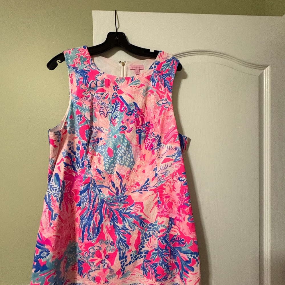 Lilly Pulitzer Pink and Blue Floral Shift Dress